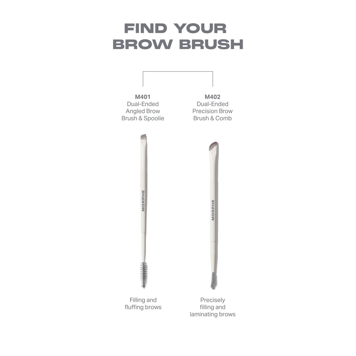 Morphe M401 Dual-Ended Angled Brow Brush & Spoolie